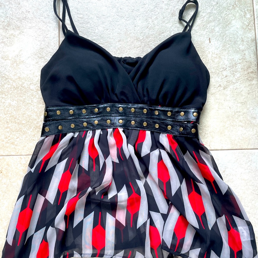 Spaghetti strapped tank top